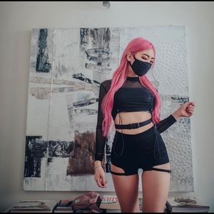 Lychee the Label Truffle Side Strap Cutout Shorts